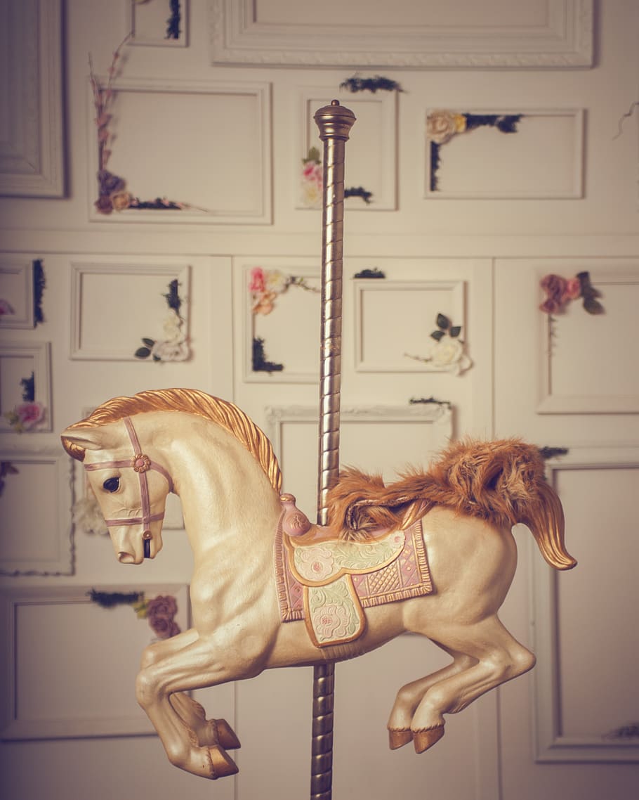 cavalo de carrossal, pano de fundo recém-nascido, fundo recém-nascido, rosa, decoração, branco, quadros, flores, primavera, floral