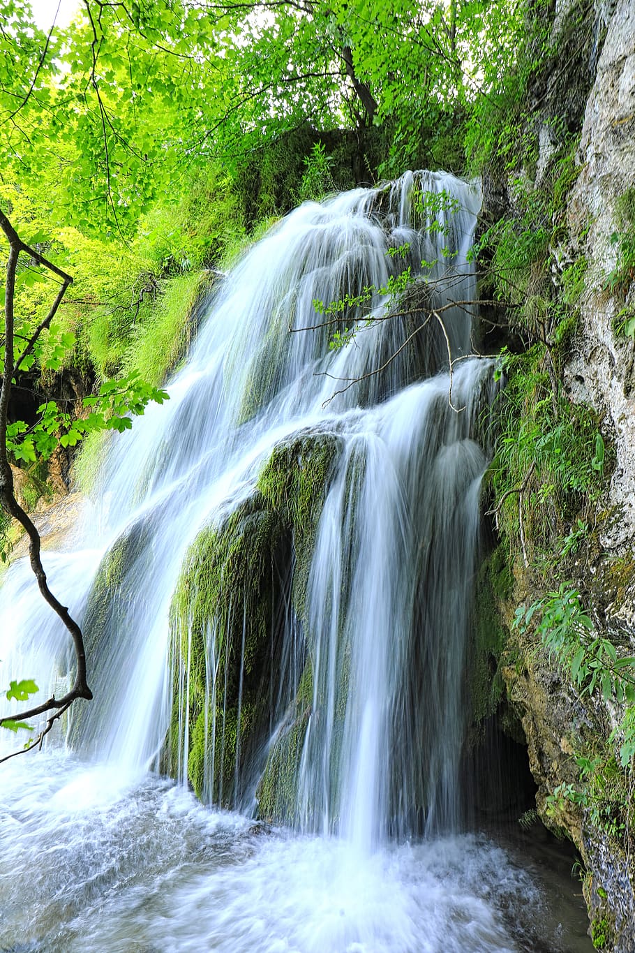 cachoeira, árvores, natureza, paisagem, água, paraíso, cênico, meio ambiente, águas, conservação da natureza