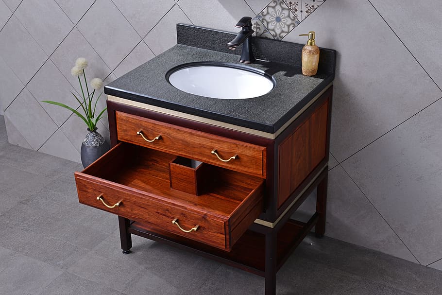 bluestone, redwood, bathroom cabinet, chinese style, faucet, wood, ceramics, china wind, high-grade, furniture