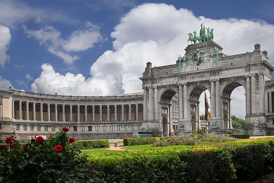 記念碑, ブリュッセル, 雲, 像, 公園, 建築, 有名な場所, 建築と建物, ヨーロッパ, 造られた構造