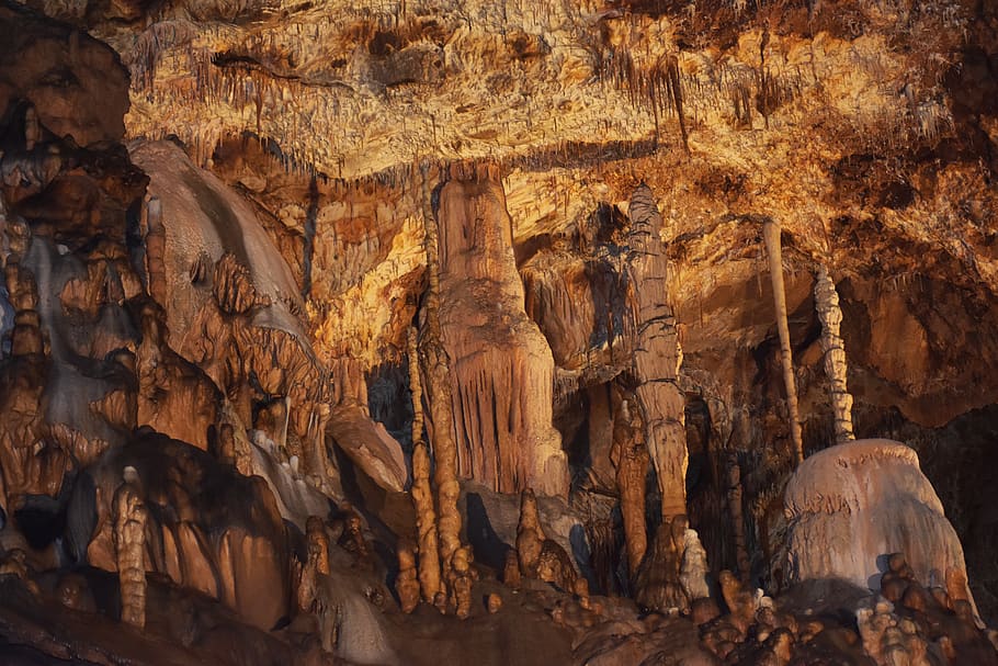 cave, stalactite, caver, depths of, stone, darkness, depth, natural, mineral, caving