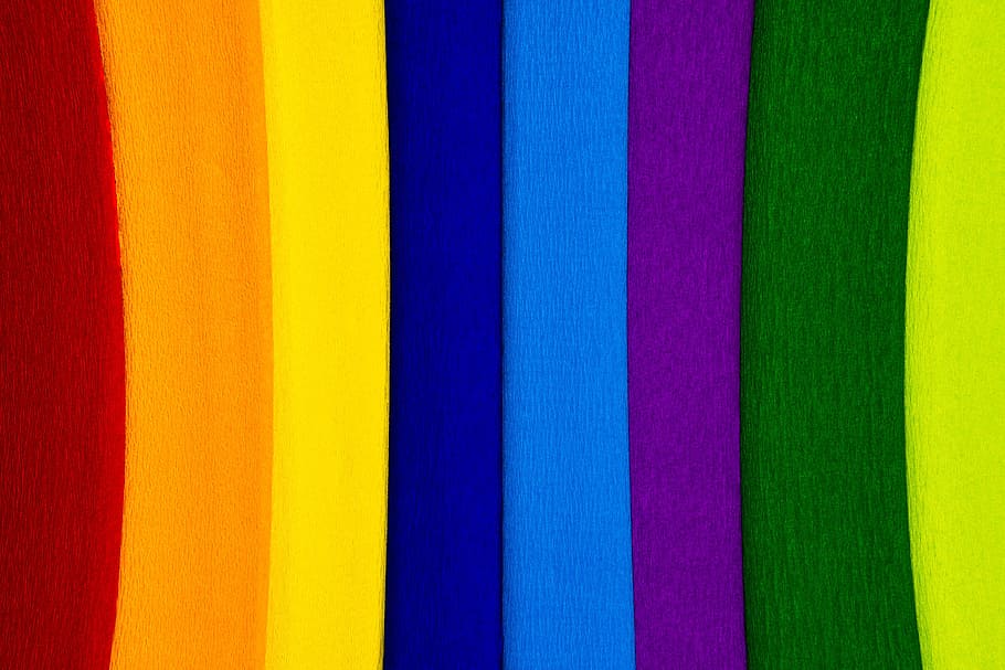 assorted-color textiles, paper, crepe, crepe paper, colorful, color, school, paint, draw, tinker