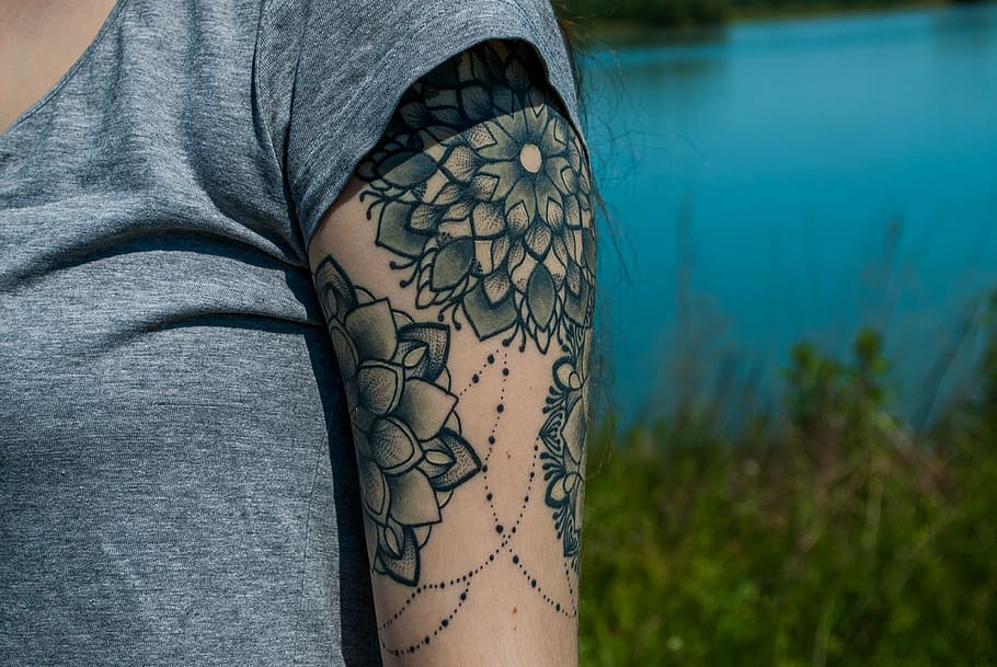 Repeating Geometric Pattern Dotwork Mandala Shoulder Tattoo by John  Garancheski III: TattooNOW
