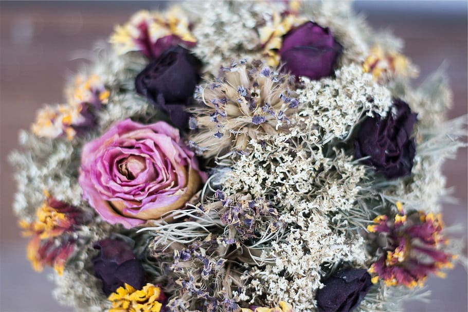 closeup, artificial, purple, flower bouquet, bouquet, flowers, floral, nature, bloom, blooming