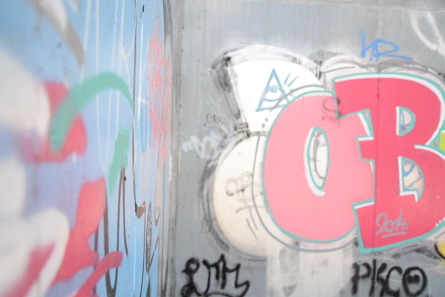 graffiti, pared, pared de graffiti, pintura, rojo, artístico, vandalismo, arte de graffiti, al aire libre, primer plano