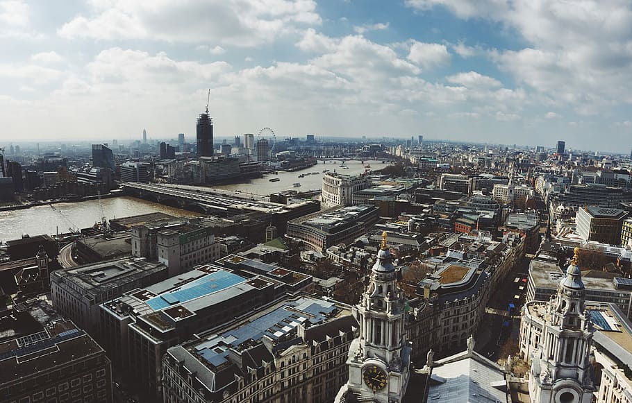 panorama fotografi mata burung, perkotaan, negara bagian, panorama, mata burung, fotografi, cityscape, urban Scene, arsitektur, london - Inggris