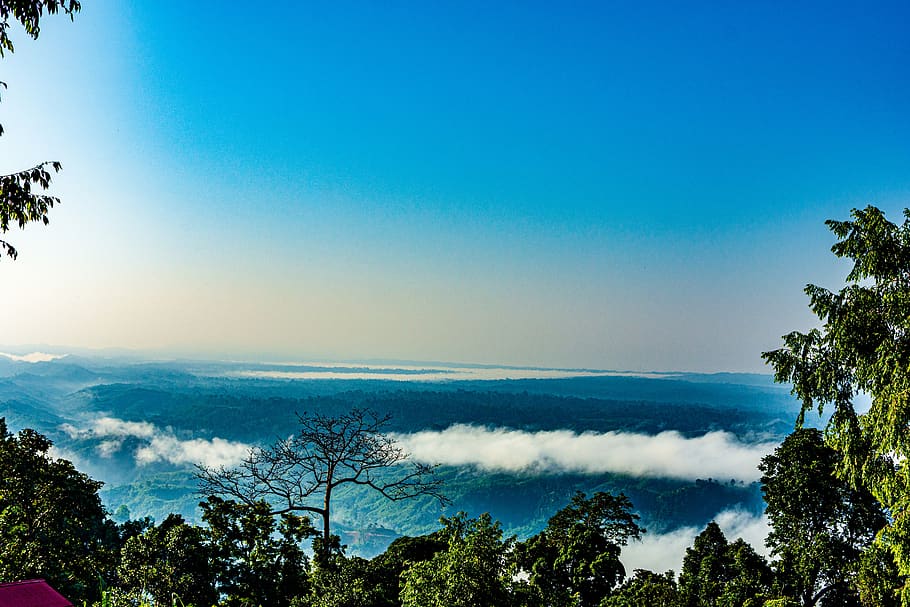 bangladesh, alam, sajek, langit, pemandangan, gunung, pohon, awan, biru, Foto-foto gratis