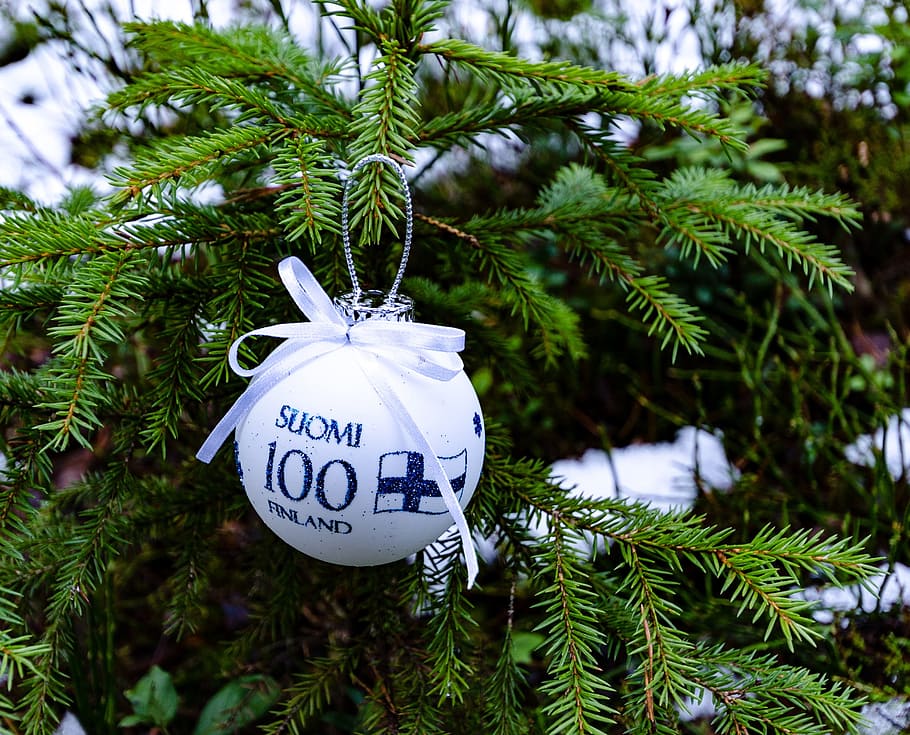 핀란드 100, 핀란드어, 핀란드, 자연, 크리스마스 트리, 구과 식물, 크리스마스 공, 값싼 물건, 메리 크리스마스, 나무