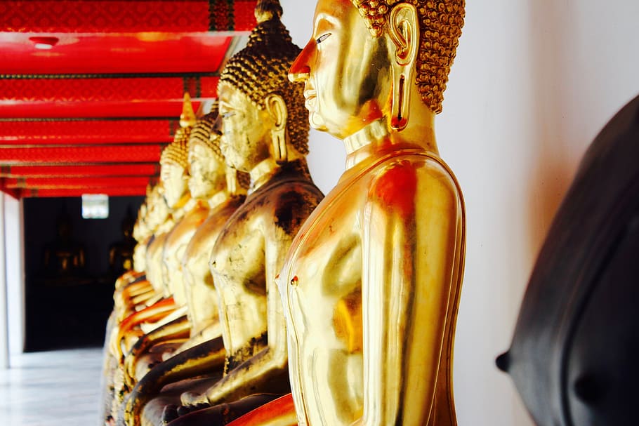 Bangkok, Buda, oro, meditación, budismo, Tailandia, Asia, templo, sureste, Wat