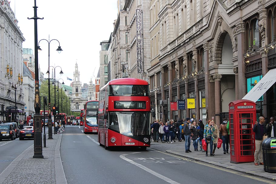 london, belanja, Inggris, bangunan, kota, klasik, bus merah, tamasya, belanja bersejarah, Arsitektur