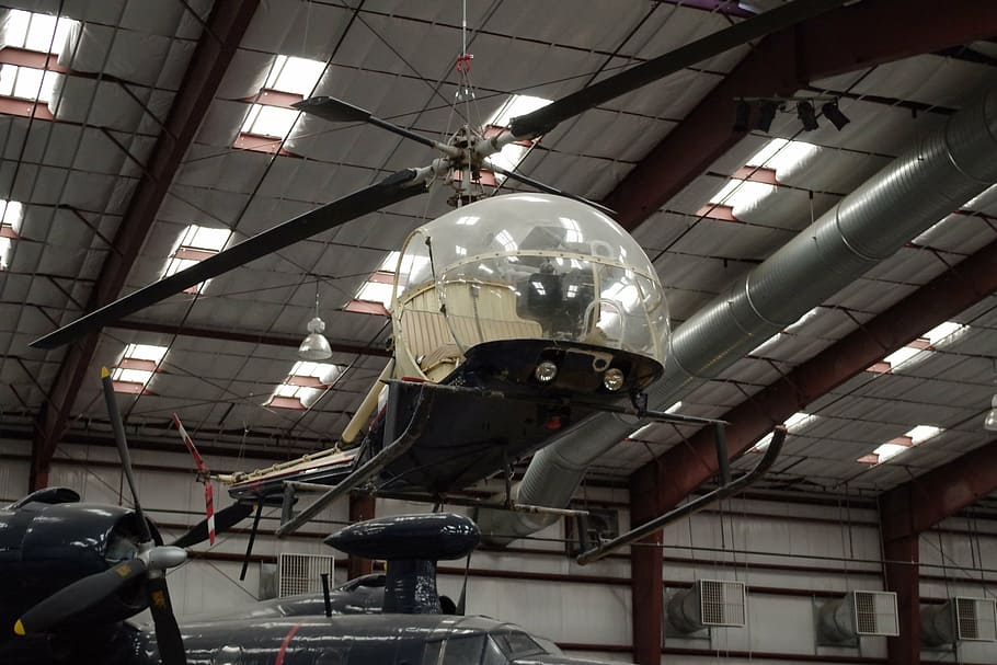 helicopter, m a s h, medic, us, air force, architecture, built structure, indoors, illuminated, low angle view