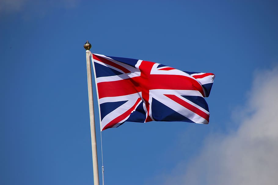 union, jack, flag, white, pole, United Kingdom, Flag, English, united kingdom, great britain, uk
