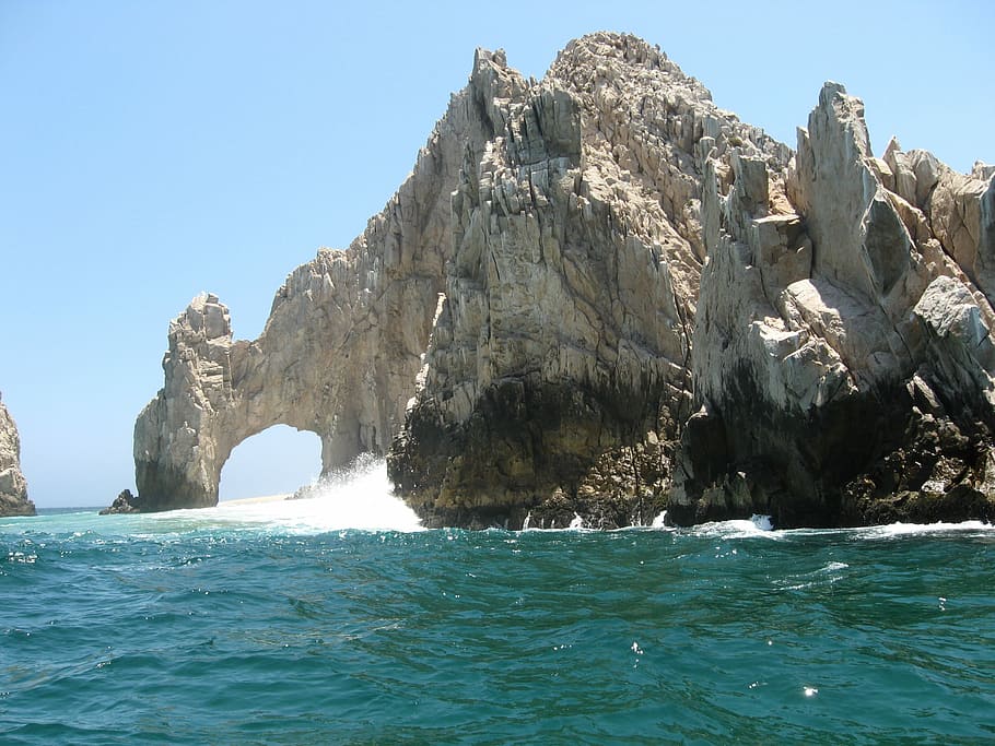 formações rochosas, corpo, água, Land'S End, Los Cabos, México, oceano, cabo, lucas, san