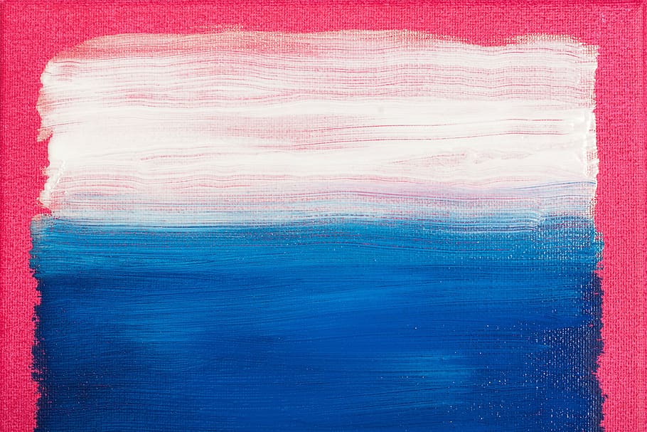 rosa, azul, pintura ombre, pintura, imagen, diseño, expresionismo abstracto, pintura de campo de color, estilo, lienzo