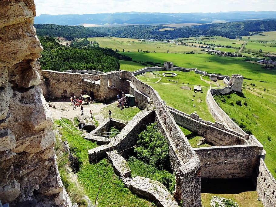 castillo de spis, eslovaquia, unesco, monumento, ruinas, historia, muros, fortificación, arquitectura, día