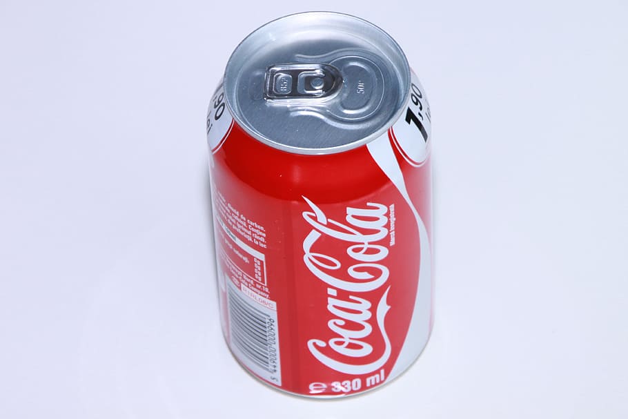 330 ml, merah, coca-cola soda, Can, Coca, Coke, Cola, Editorial, Makanan, minuman