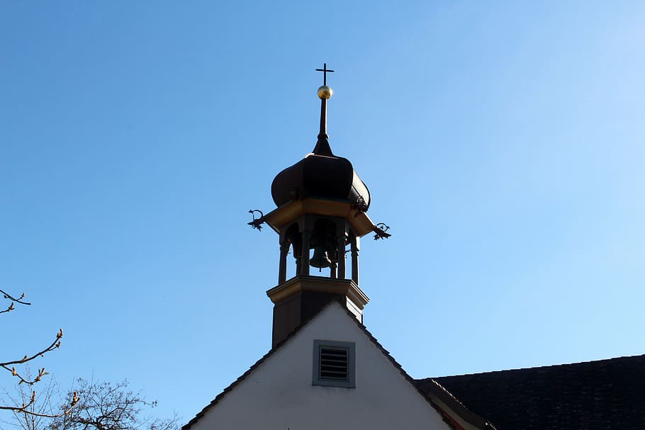 chapel, church, tower, onion dome, bell, altstätten, st gallen, switzerland, sky, built structure
