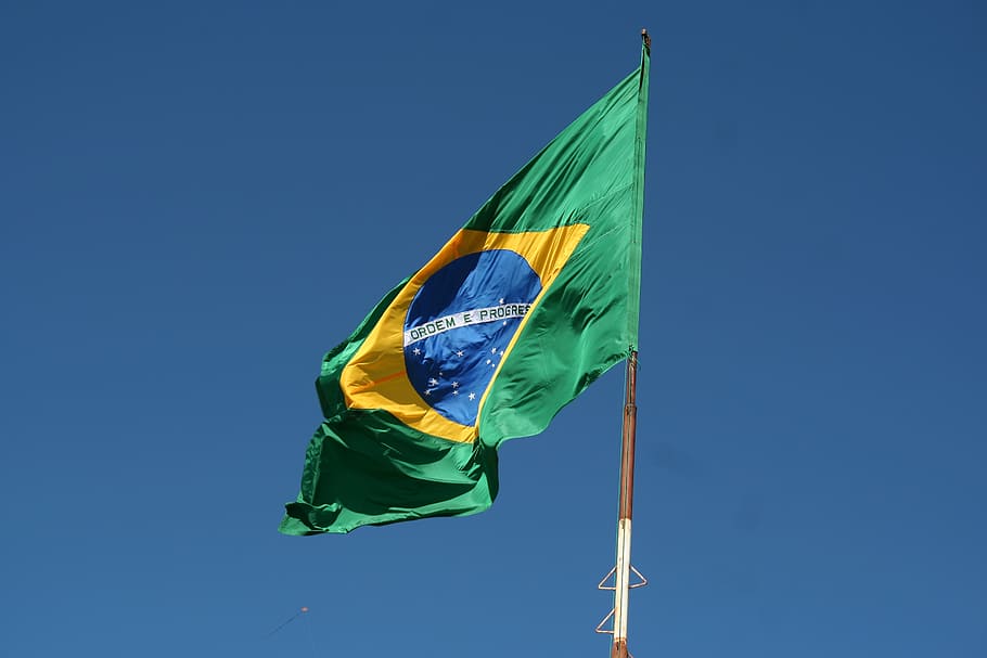 bendera Brasil, bendera, Brasil, rumah, kemerdekaan, hari kerja, hari kemerdekaan, republik, liburan, langit