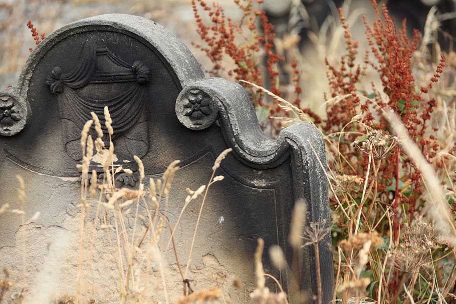 gray, black, tombstone, ancient, burial, cemetery, dead, death, grass, grave