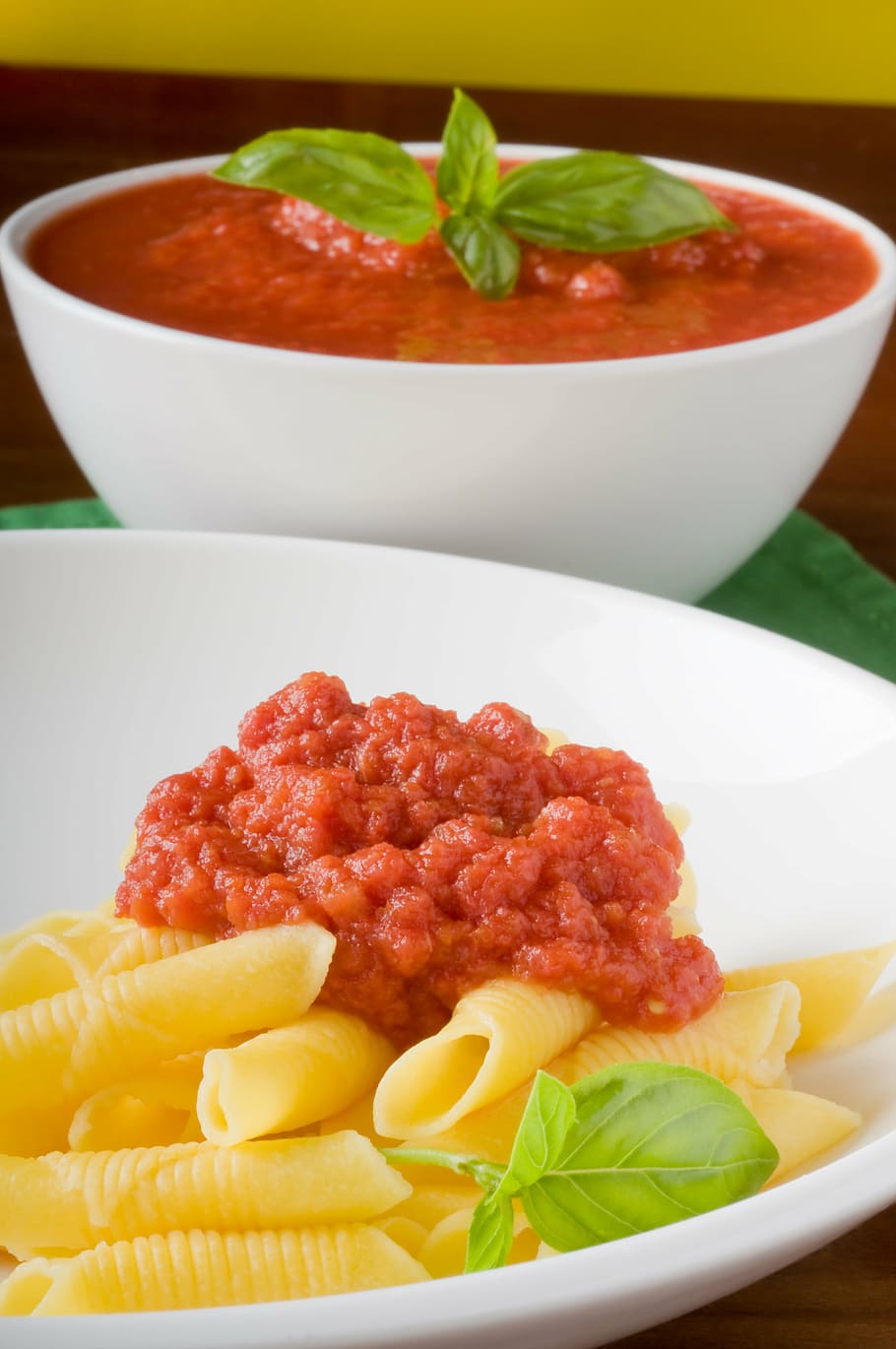 white, pasta, red, sauce, tomato, basil, bolognese, close-up, cuisine, delicious