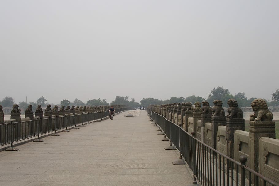 China, Beijing, Bridge, marco polo bridge, lugou bridge, railing, built structure, bridge - man made structure, day, outdoors