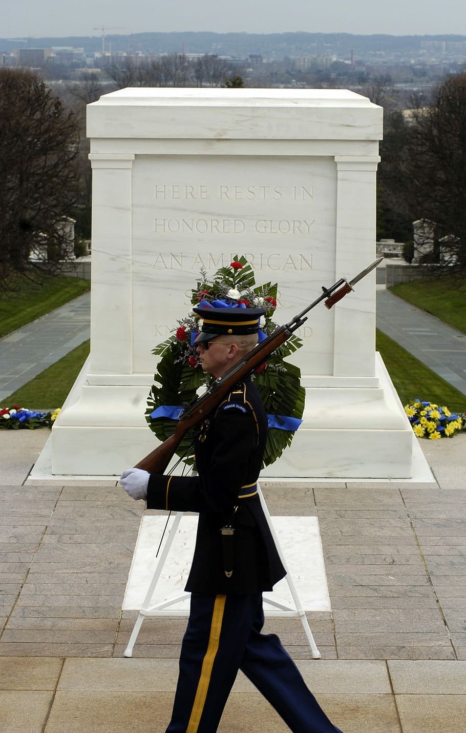 Washington Dc, arlington national cemetery, soldier, honor guard, tomb of the unknown soldier, outside, famous, known, landmark, somber