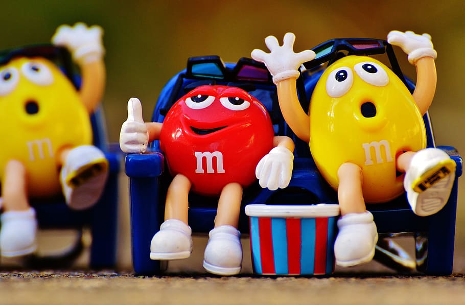 M M'S, Candy, Fun, 3-D Glasses, divertido, juguete, figurilla, muñeca, plástico, deporte