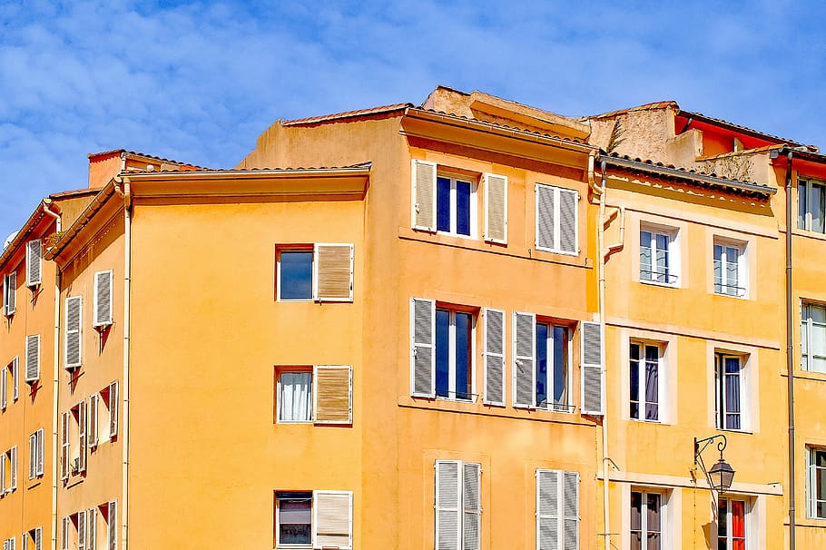arsitektur, bangunan, rumah, fasad, warna-warni, kuno, tua, aix-en-provence, provence, perancis