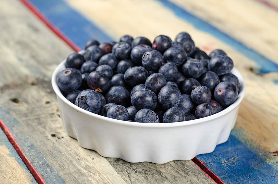 blueberry segar, Segar, blueberry, berry, beri, biru, bahan, meja, buah, makanan