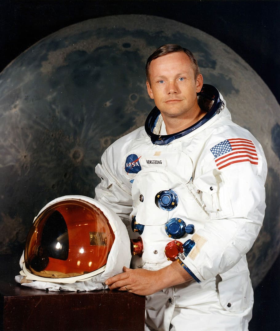 -, Neil Armstrong, astronauta, americana, foto, herói, pouso na lua, pessoa, domínio público, espaço