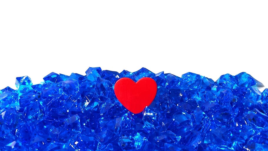 red, heart, blue, gemstones, Red, Heart, Love, Symbol, Romance, Day, love, symbol