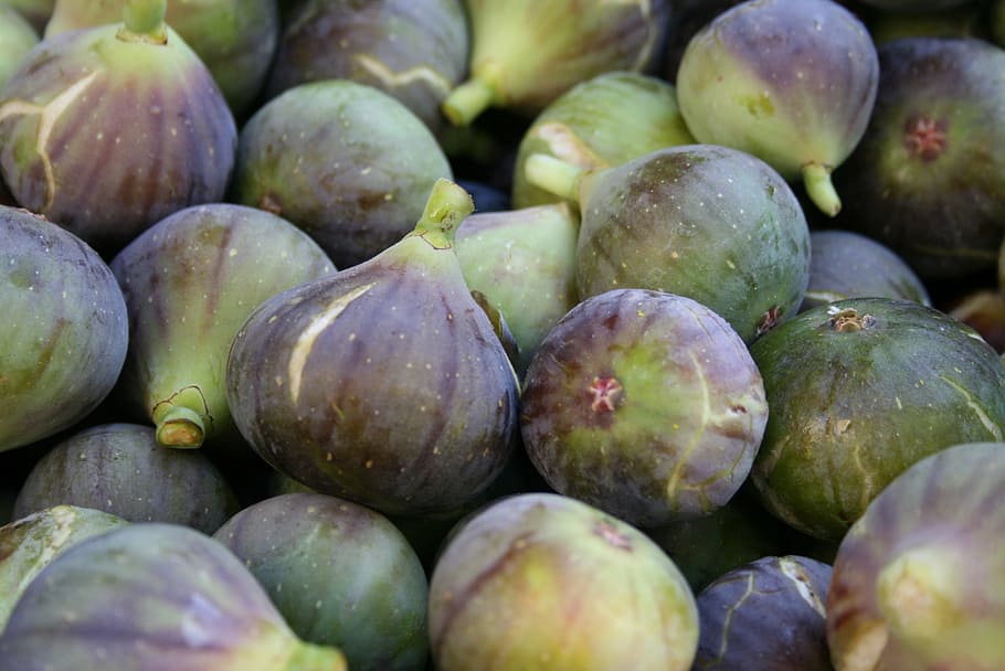 bunch, green, vegetable, figs, food, fresh, healthy, farmers market, purple, food and drink