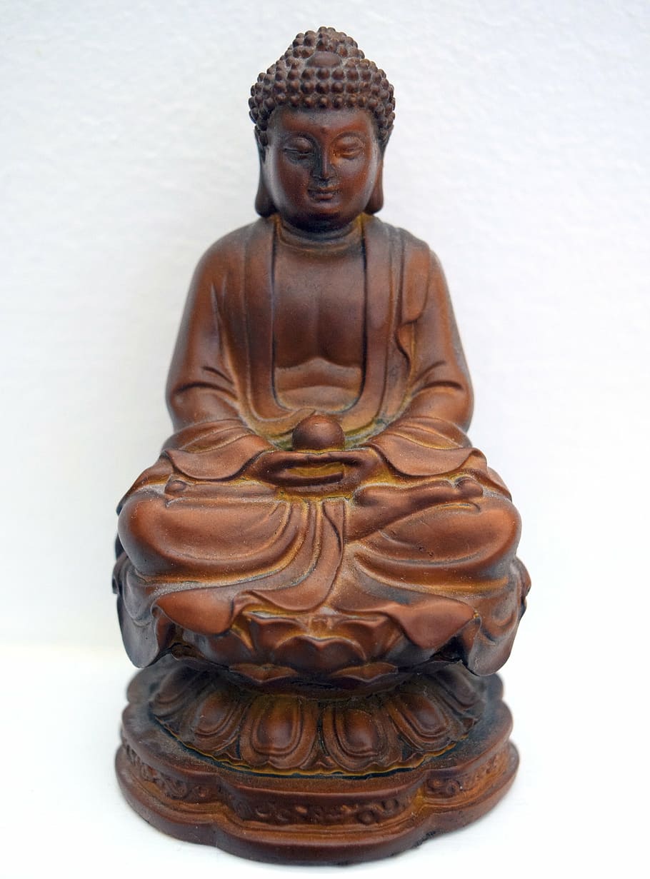 buddha, zen, meditation, figurine, wood, buddhism, statue, serenity, tranquility, face