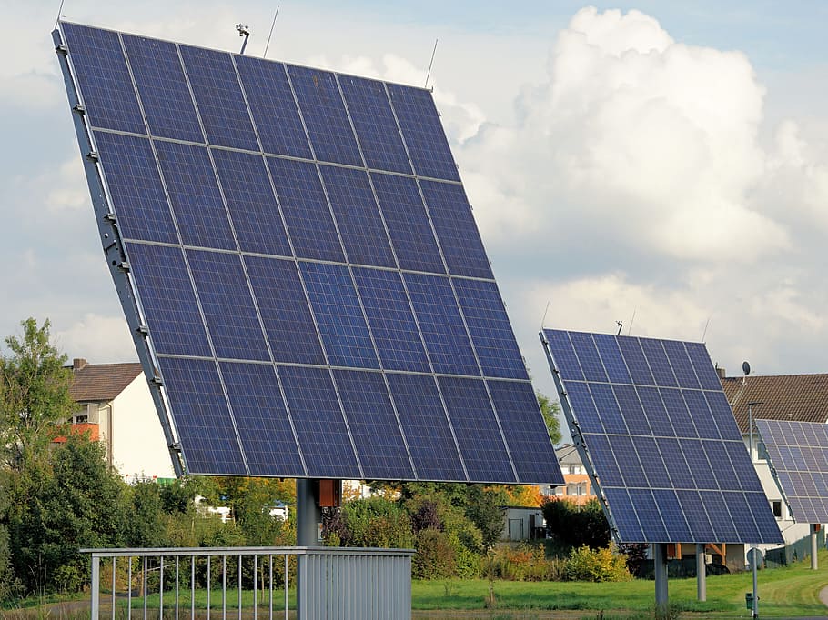 dua, surya, papan panel, fotovoltaik, sel surya, listrik, energi, catu daya, cahaya, fotovoltaik surya