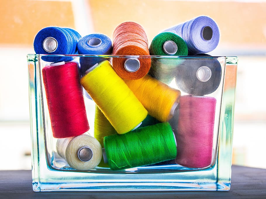 assorted-color thread roll lot, thread, sewing, colorful, sew, tailor, craft, embroidery, needlework, hobby