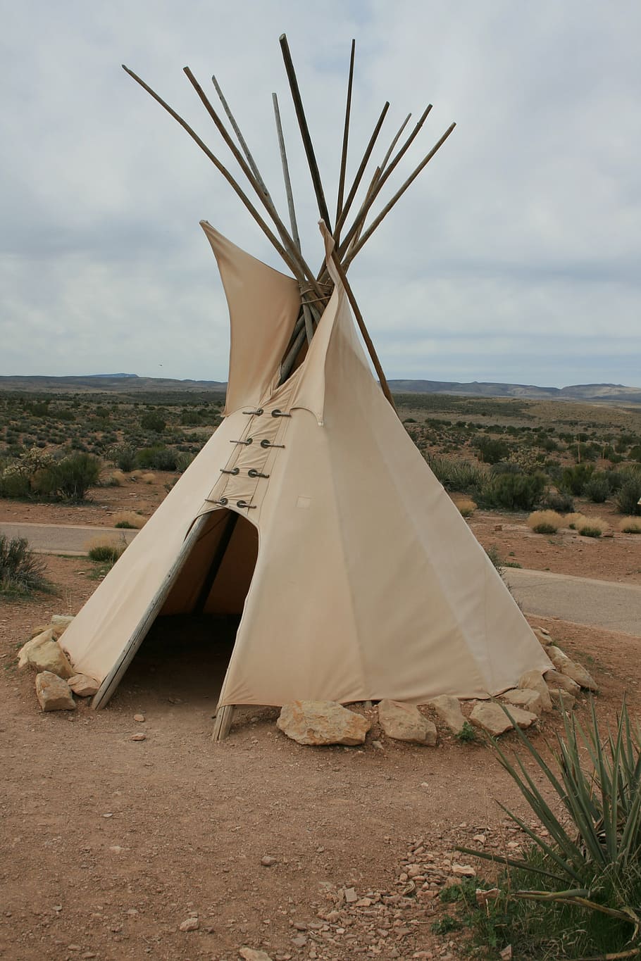 beige, brown, outdoor, tipi tent, daytime, tee pee, native american, tent, western, tee-pee