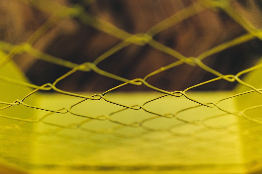closeup, kuning, wire, mesh, enclosure, net, netting, cage, close-up, wire mesh
