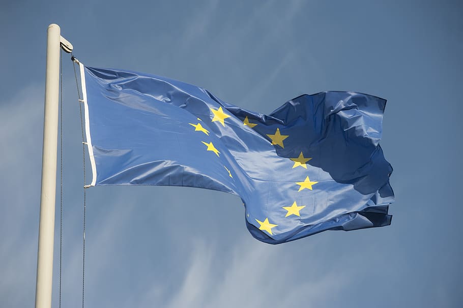 união europeia, eu, bandeira, europa, europeu, cooperação, referendo, símbolo, internacional, acenando