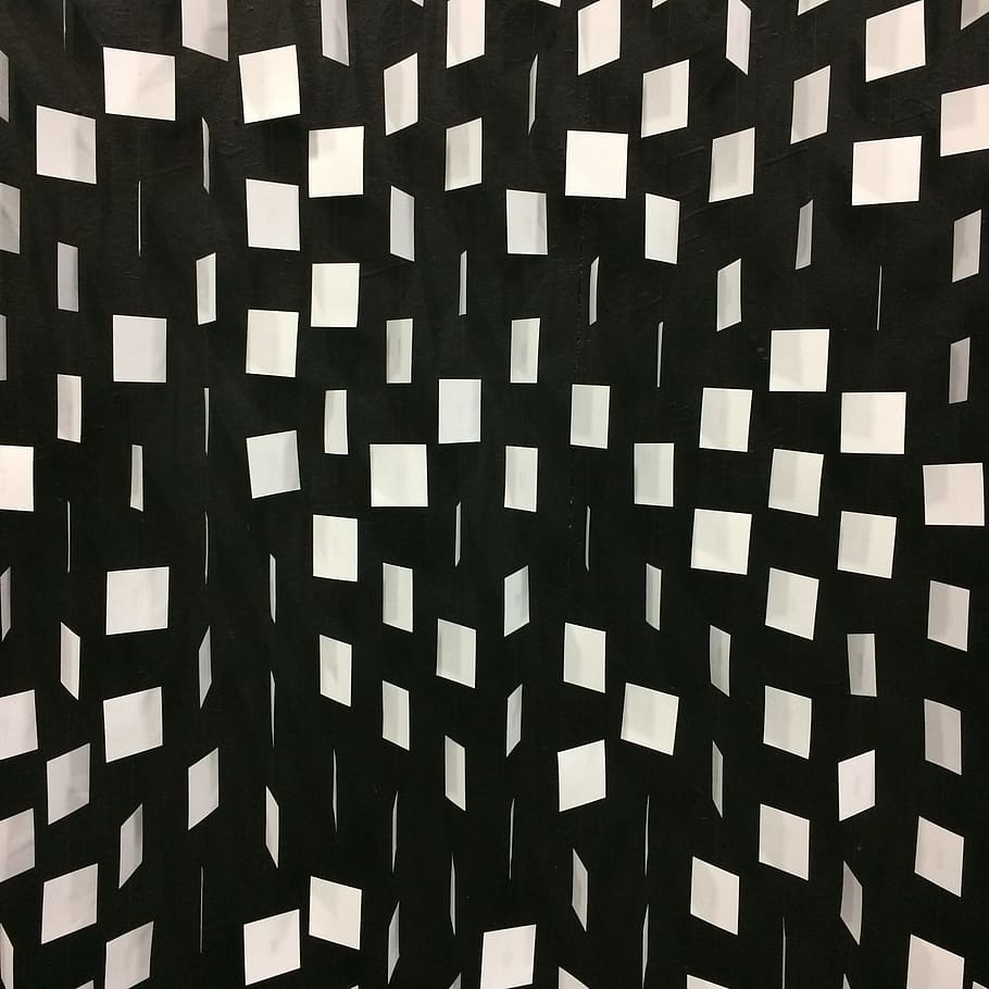 Black, White, Geometric, Squares, Design, black, white, pattern, modern, backdrop, backgrounds