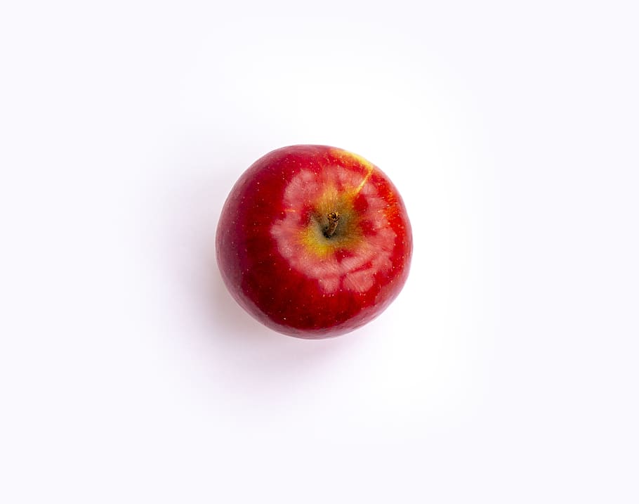 apple, white background, fruit, healthy, fresh, red, sweet, vitamins, nutrition, white