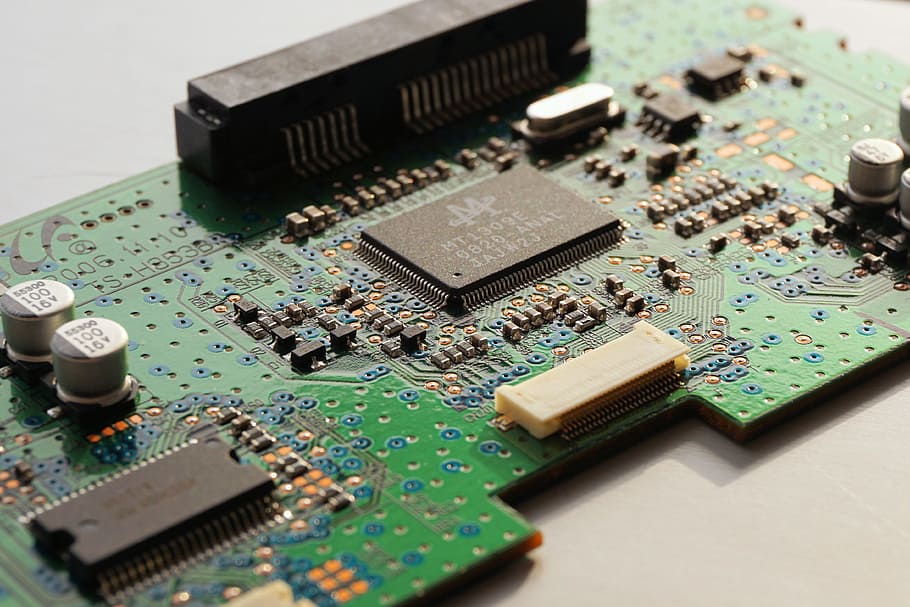 closeup, green, board, printed circuit board, computer, electronics, solder joint, technology, circuits, trace