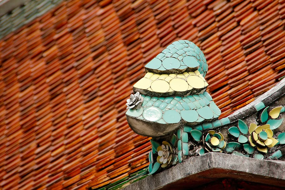 roof, sculpture, mosaic, tiles, colorful, pattern, ceramic, tile, wall, artfully
