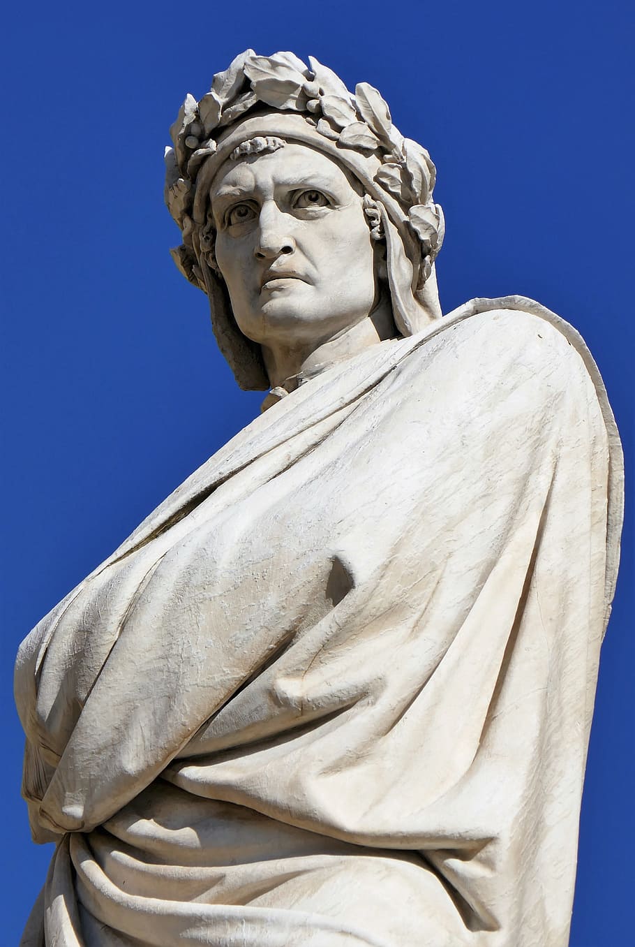 person, wearing, dress, concrete, statue, dante, sculpture, art, marble, monument