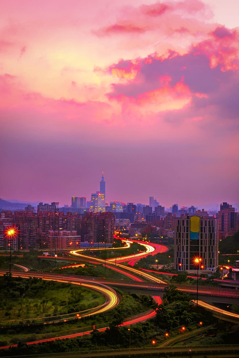 xizhi, taipei, taiwan, the evening sun, sky, a surname choi, sunset, the rays, views, landscape