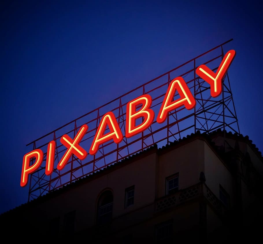 pixabayネオン看板写真, pixabay, フォント, フォトショップ, 作成, ネオン, ライト, テキスト, 明るい, ショー