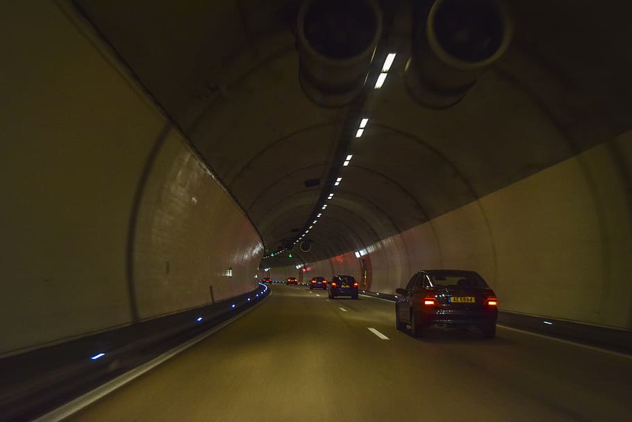 architecture, tunnel, light, traffic, vehicles, blurry, building, movement, speed, highway