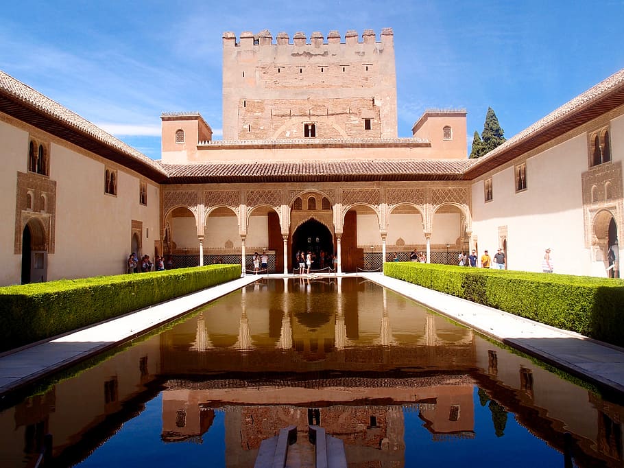 alhambra, grenade, andalusia, spain, palace, architecture, stones, garden of alhambra, arabic, moorish