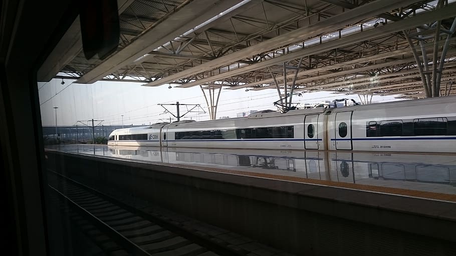 Shanghai, tren bala, tren, estación de tren, vía férrea, transporte, estación de ferrocarril Plataforma, estación, viaje, tren de pasajeros