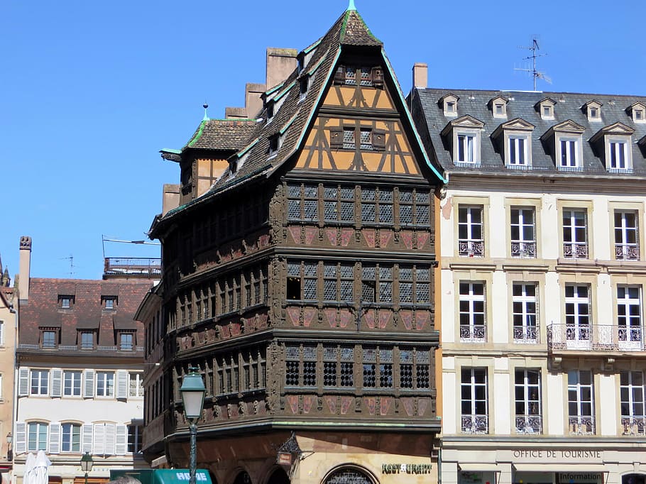 france, alsace, strasbourg, old houses, studs, facade, building exterior, architecture, built structure, building