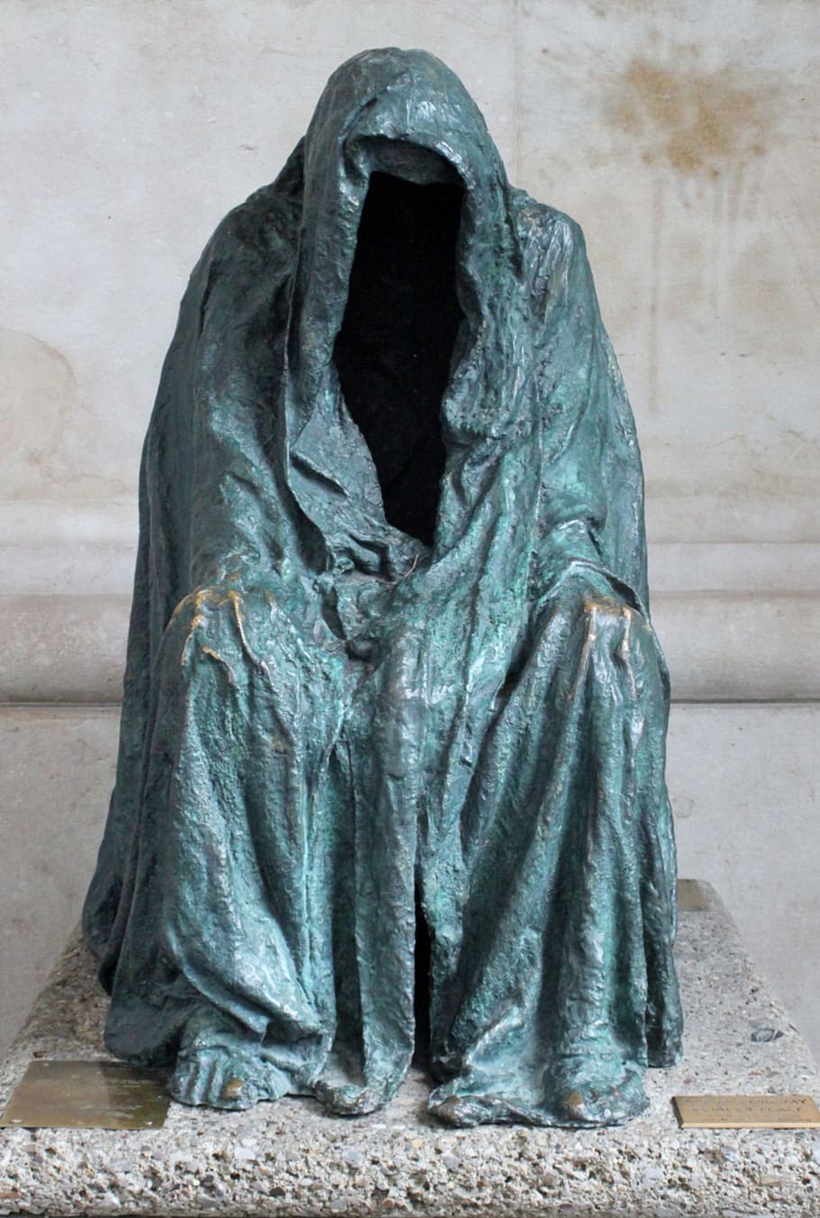 pessoa, vestindo, cinza, estátua do casaco, estátua, Sombrio, padre, religião, pedra, gótico